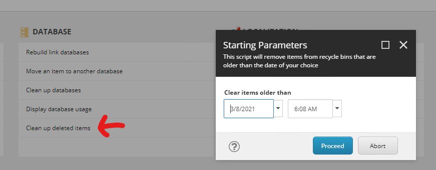 Clean up deleted items